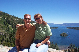J and A over Emerald Bay