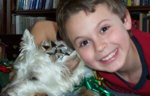 sam with the dog